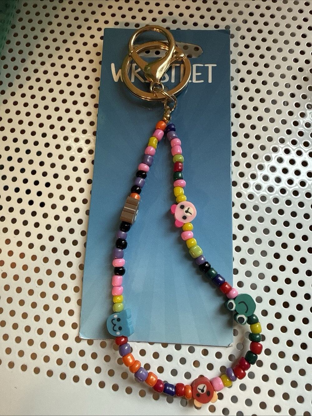 Kalan WRB975 Multicolor Beaded Wristlet Keychain Animals Plastic